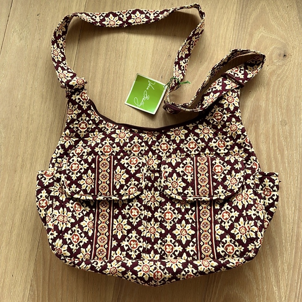 NWT Designer Vera Bradley Cargo Sling Bag, Burgundy